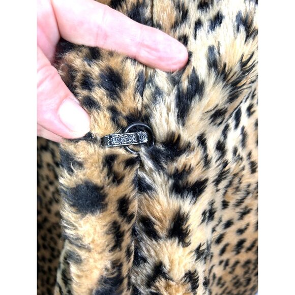 VTG Plush Faux Fur Cheetah Leopard Swing Coat Charles Klein Size Made In USA Med - Picture 7 of 13